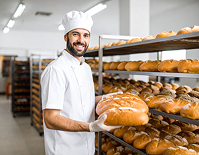 baker with bread